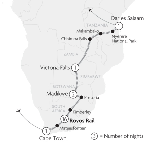 Great African Rail Journey 2025_26 map